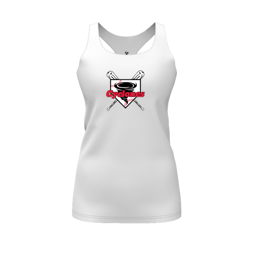 [FT0TRBWH-FYS-LOGO1] Decker Racerback Tank Top (Female Youth S, White, Logo 1)