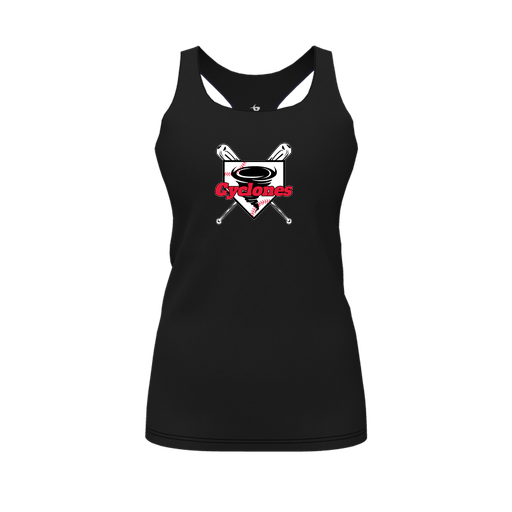 [FT0TRBBK-FYS-LOGO1] Decker Racerback Tank Top (Female Youth S, Black, Logo 1)