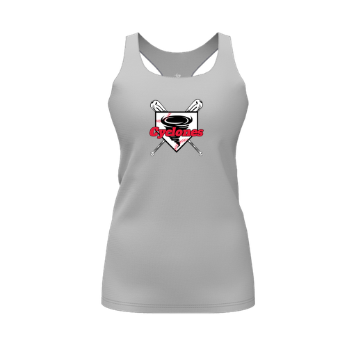 [FT0TRBGY-FYS-LOGO1] Decker Racerback Tank Top (Female Youth S, Gray, Logo 1)