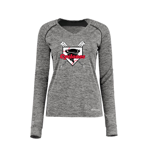 [222770.K94.XS-LOGO1] Ladies Electric Long Sleeve Shirt (Female Adult XS, Black, Logo 1)