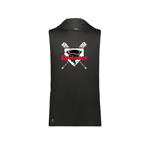 [222590.080.XS-LOGO1] Men's CoolDry Sleeveless Hoodie (Adult XS, Black, Logo 1)