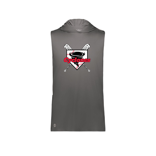 [222590.98D.XS-LOGO1] Men's CoolDry Sleeveless Hoodie (Adult XS, Gray, Logo 1)